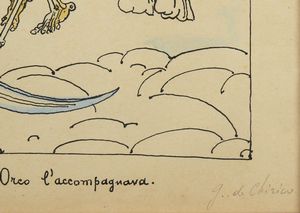 DE CHIRICO GIORGIO (1888 - 1978) : ...il suo nome  Morte e l'Orco l'accompagnava.  - Asta Asta 413 | GRAFICA MODERNA, FOTOGRAFIA E MULTIPLI D'AUTORE Online - Associazione Nazionale - Case d'Asta italiane