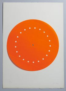 FONTANA LUCIO (1899 - 1968) - Disco spaziale (arancione).