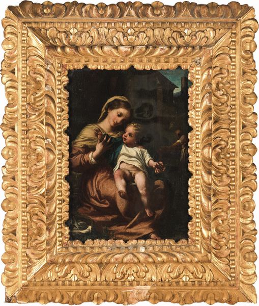 Scuola emiliana del XVII secolo Sacra Famiglia  - Asta Old Masters - Associazione Nazionale - Case d'Asta italiane