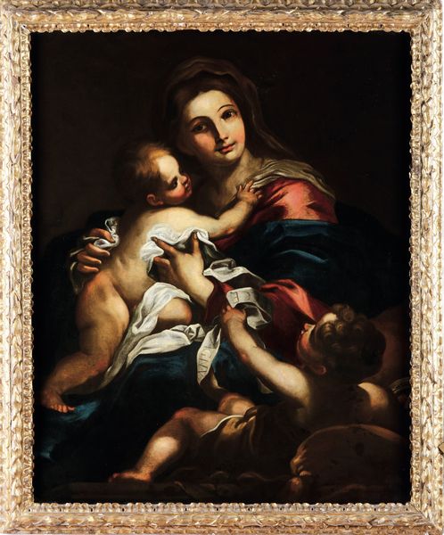 Pellegro Piola, Attribuito a : Madonna con Bambino e San Giovannino  - Asta Old Masters - Associazione Nazionale - Case d'Asta italiane