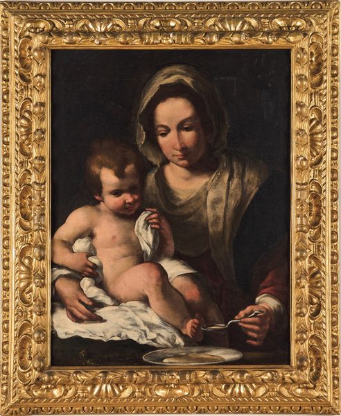 Bernardo Strozzi : Madonna della pappa  - Asta Old Masters - Associazione Nazionale - Case d'Asta italiane