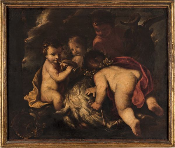 Scuola del XVII secolo Putti con capra  - Asta Old Masters - Associazione Nazionale - Case d'Asta italiane