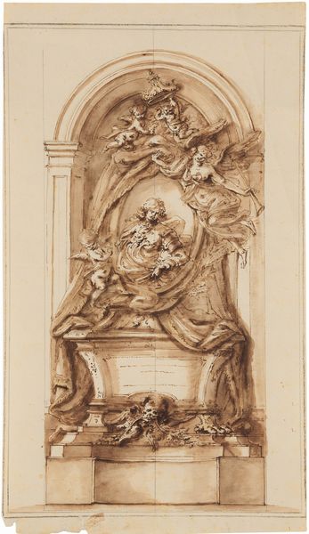 Fedele Fischetti, Attribuito a : Studio per monumento funerario  - Asta Old Masters - Associazione Nazionale - Case d'Asta italiane