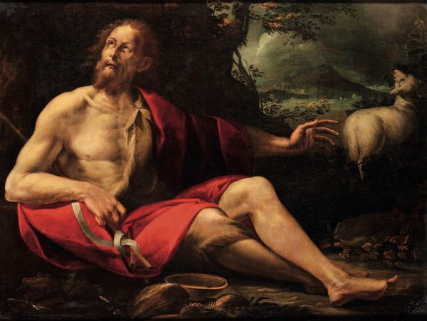 Scuola romana del XVII secolo San Giovanni Battista  - Asta Old Masters - Associazione Nazionale - Case d'Asta italiane