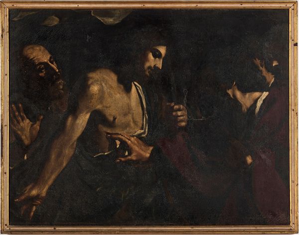 Giovanni Francesco Barbieri detto il Guercino, copia da : Incredulit di San Tommaso  - Asta Old Masters - Associazione Nazionale - Case d'Asta italiane