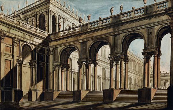 Scuola del XVIII secolo Vedute con architetture  - Asta Old Masters - Associazione Nazionale - Case d'Asta italiane