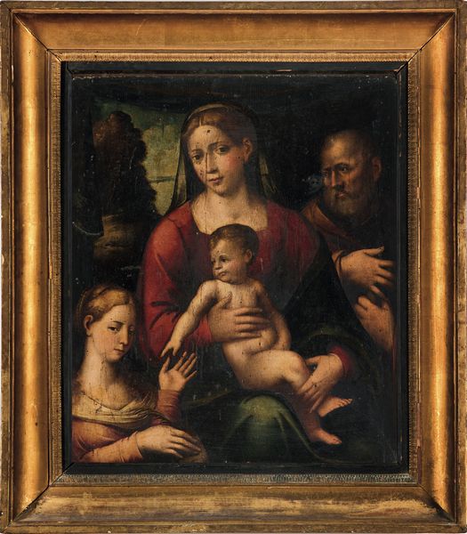 Scuola emiliana del XVI secolo Sacra Famiglia con santa  - Asta Old Masters - Associazione Nazionale - Case d'Asta italiane