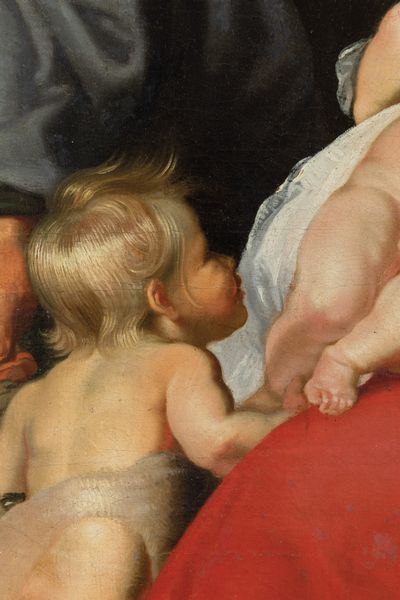 Pietro Paolo Rubens, Bottega di : Sacra Famiglia con San Giovannino e SantAnna  - Asta Old Masters - Associazione Nazionale - Case d'Asta italiane