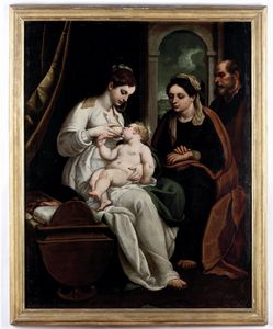 Bernardo Castello : Sacra Famiglia con Sant'Anna  - Asta Old Masters - Associazione Nazionale - Case d'Asta italiane