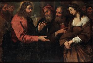 Giovanni Andrea De Ferrari - Cristo e ladultera