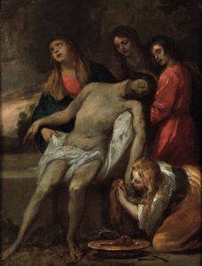 Giovanni Andrea De Ferrari : Compianto sul Cristo morto  - Asta Old Masters - Associazione Nazionale - Case d'Asta italiane