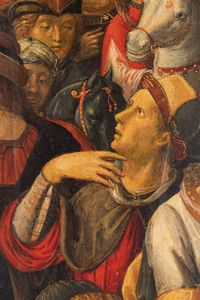 Maestro di Marradi (documentato in Italia tra il 1498 e il 1513) L'arrivo dei Magi a Betlemme  - Asta Old Masters - Associazione Nazionale - Case d'Asta italiane