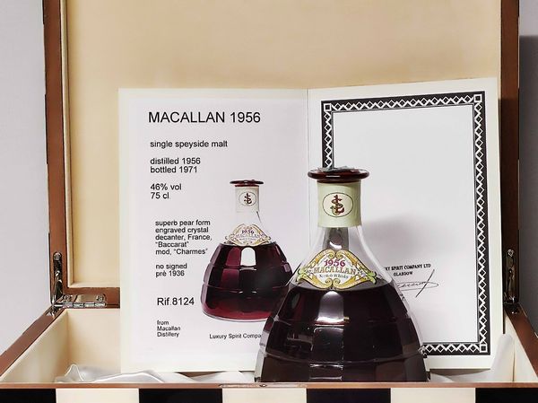 Macallan 1956 Decanter Baccarat, Single Speyside Malt Whisky  - Asta Whisky & Co. - Associazione Nazionale - Case d'Asta italiane