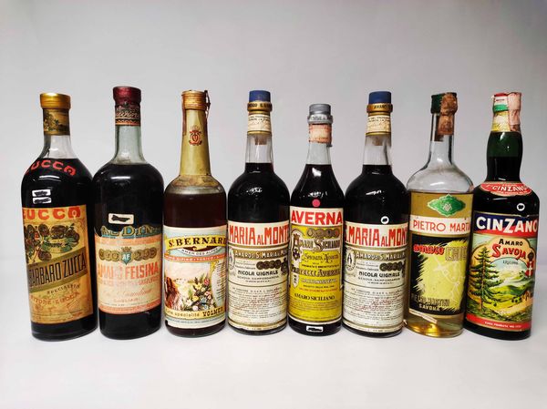 Zucca, Felsina, St. Bernard, S.Maria al Monte, Averna, Pietro Martini, Cinzano, Amari  - Asta Whisky & Co. - Associazione Nazionale - Case d'Asta italiane