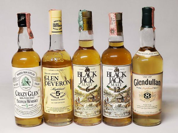 Crazy Glen, Glen Deveron, Black Jack, Glendullan, Scoth Whisky  - Asta Whisky & Co. - Associazione Nazionale - Case d'Asta italiane