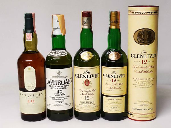 Lagavulin, Laphroaig, Glenlivet, Single Malt Whisky  - Asta Whisky & Co. - Associazione Nazionale - Case d'Asta italiane