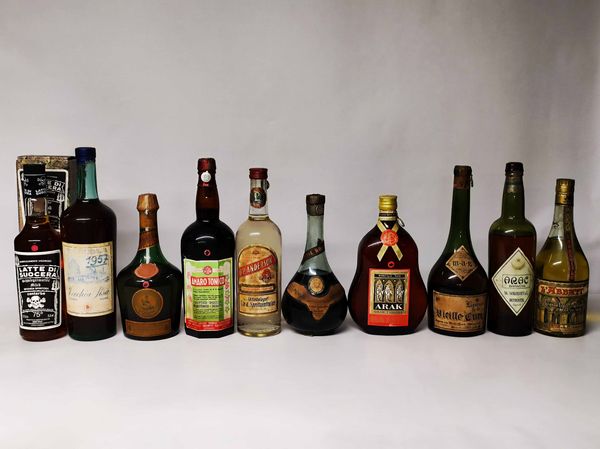 Latte di Suocera, Vecchia Pisa, Tonico, Anderson, Arak, Vieille Cure, D. Chiara, Marie Brizard, Abbati, Liquore & Amaro  - Asta Whisky & Co. - Associazione Nazionale - Case d'Asta italiane