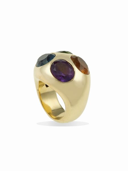 Anello con quarzi colorati  - Asta Gioielli - Associazione Nazionale - Case d'Asta italiane