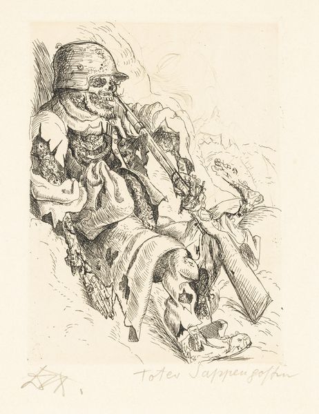 Otto Dix : Toter Sappenposten - dal portfolio Der Krieg  - Asta Arte Moderna e Contemporanea - Associazione Nazionale - Case d'Asta italiane