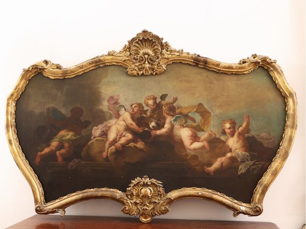 Scuola veneta del XVIII secolo : Trionfo di putti  - Asta Una casa al Ponte Vecchio - Associazione Nazionale - Case d'Asta italiane