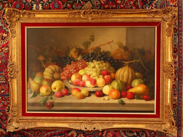 Scuola francese : Natura morta con frutta  - Asta Una casa al Ponte Vecchio - Associazione Nazionale - Case d'Asta italiane