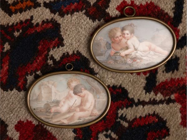 Coppia di miniature in ovale  - Asta Una casa al Ponte Vecchio - Associazione Nazionale - Case d'Asta italiane