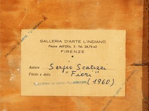 Sergio Scatizzi : Vaso di fiori 1960  - Asta Una casa al Ponte Vecchio - Associazione Nazionale - Case d'Asta italiane