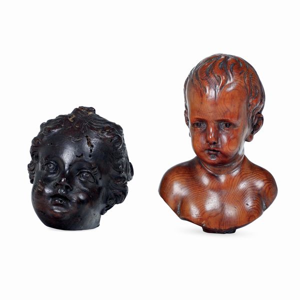 Testa di putto e busto di fanciullo. Arte del XVIII-XIX secolo  - Asta Dimore italiane - Associazione Nazionale - Case d'Asta italiane