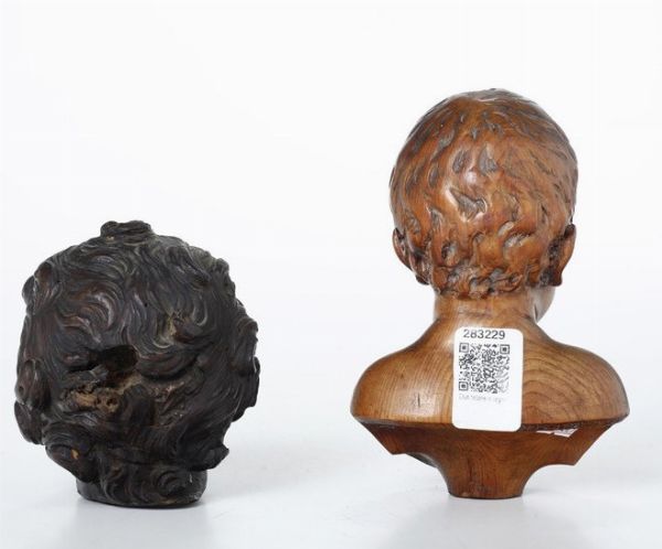 Testa di putto e busto di fanciullo. Arte del XVIII-XIX secolo  - Asta Dimore italiane - Associazione Nazionale - Case d'Asta italiane