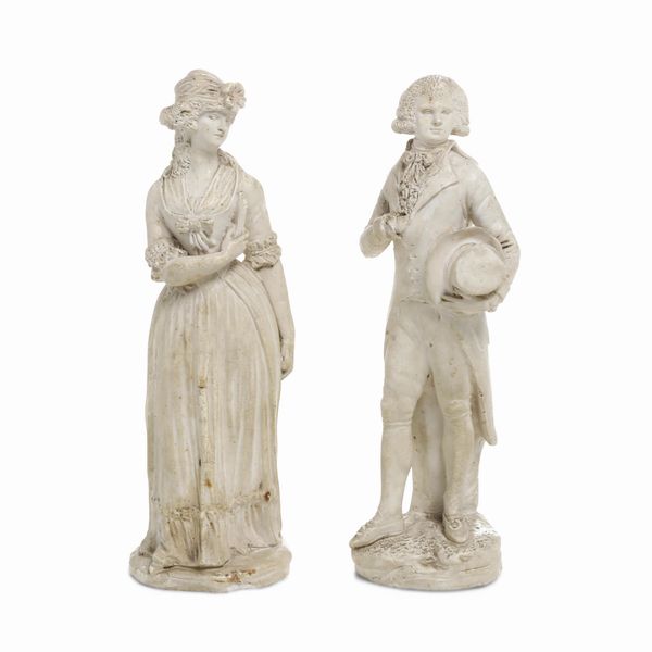 Coppia di figurine <BR>Napoli, primi del XIX secolo  - Asta Dimore italiane - Associazione Nazionale - Case d'Asta italiane