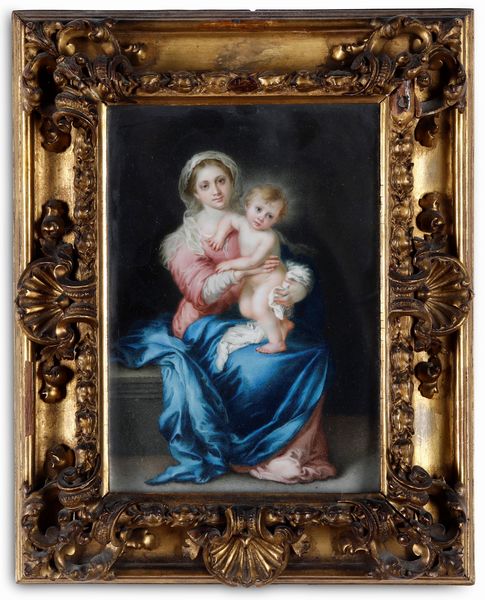 Bartolomé Esteban Murillo, copia da : Madonna con Bambino  - Asta Dimore italiane - Associazione Nazionale - Case d'Asta italiane