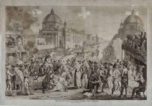 Serie di quattro acque tinte su carta. Paul Sandby (1731-1809) Scene del Carnevale romano con la corsa dei Berberi  - Asta Dimore italiane - Associazione Nazionale - Case d'Asta italiane