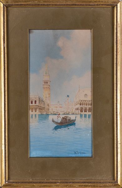 Nazareno Cipriani : a) Gondola sul Canal Grande  b) Ponte dei Sospiri  - Asta  Asta a Tempo - Antiquariato: Arredi, Icone, Dipinti Antichi e del XIX Secolo , Arte Orientale - Associazione Nazionale - Case d'Asta italiane