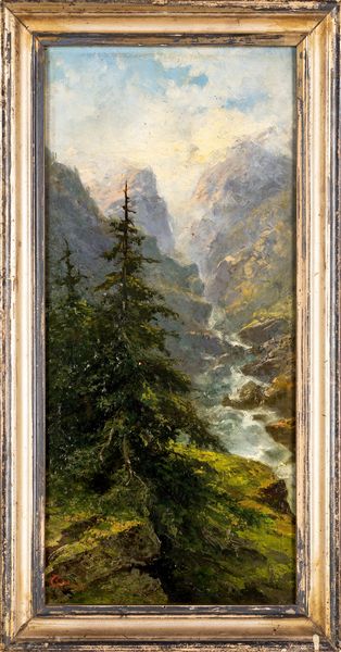 Guido Petrini : Paesaggio montano con cascata (Valle di Loana)  - Asta  Asta a Tempo - Antiquariato: Arredi, Icone, Dipinti Antichi e del XIX Secolo , Arte Orientale - Associazione Nazionale - Case d'Asta italiane