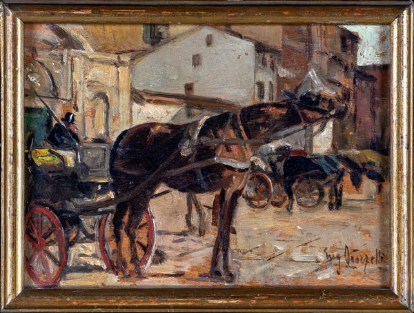 Eugenio Scorzelli : Carrozze a Napoli  - Asta  Asta a Tempo - Antiquariato: Arredi, Icone, Dipinti Antichi e del XIX Secolo , Arte Orientale - Associazione Nazionale - Case d'Asta italiane