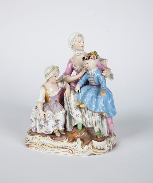 Gruppo in porcellana policroma, Meissen, XIX secolo  - Asta  Asta a Tempo - Antiquariato: Arredi, Icone, Dipinti Antichi e del XIX Secolo , Arte Orientale - Associazione Nazionale - Case d'Asta italiane