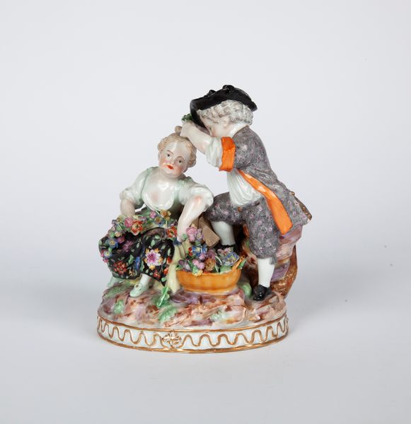 Gruppo in porcellana policroma, Meissen, XIX secolo  - Asta  Asta a Tempo - Antiquariato: Arredi, Icone, Dipinti Antichi e del XIX Secolo , Arte Orientale - Associazione Nazionale - Case d'Asta italiane