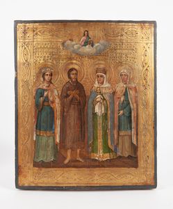 Scuola russa del XIX secolo - Quattro Santi scelti