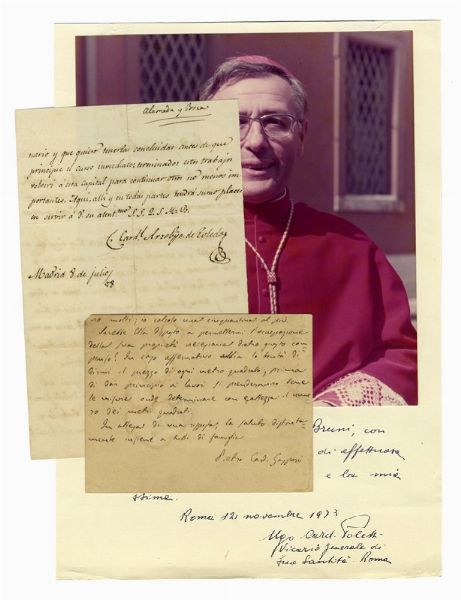 Raccolta di oltre 150 lettere, biglietti, firme, biglietti da visita, fotografie di vescovi e cardinali.  - Asta Autografi e Manoscritti | ASTA A TEMPO - PARTE I  - Associazione Nazionale - Case d'Asta italiane