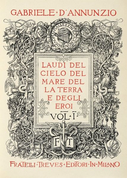 Gabriele D'Annunzio : Lotto composto di 7 opere di Gabriele D'Annunzio.  - Asta Libri a stampa dal XVI al XX secolo | ASTA A TEMPO - PARTE II  - Associazione Nazionale - Case d'Asta italiane