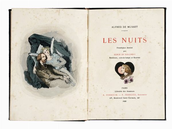 Alfred de Musset : Les Nuits frontispice dessin par Serge de Solomko...  - Asta Libri a stampa dal XVI al XX secolo | ASTA A TEMPO - PARTE II  - Associazione Nazionale - Case d'Asta italiane