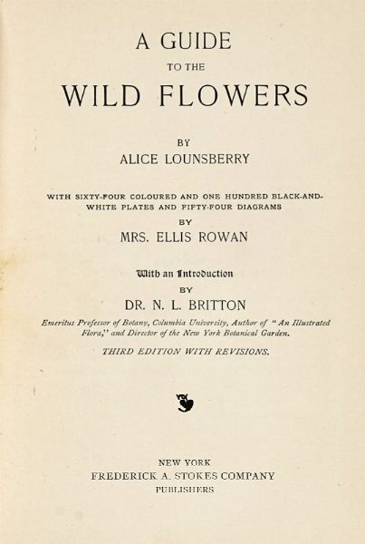 ALICE LOUNSBERRY : A guide to the wild flowers.  - Asta Libri a stampa dal XVI al XX secolo | ASTA A TEMPO - PARTE II  - Associazione Nazionale - Case d'Asta italiane