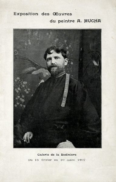 Alphonse Mucha : Exposition des oeuvres du peintre. Galerie de la Bodinire. Du 16 fvrier au 10 mars 1897.  - Asta Libri a stampa dal XVI al XX secolo | ASTA A TEMPO - PARTE II  - Associazione Nazionale - Case d'Asta italiane