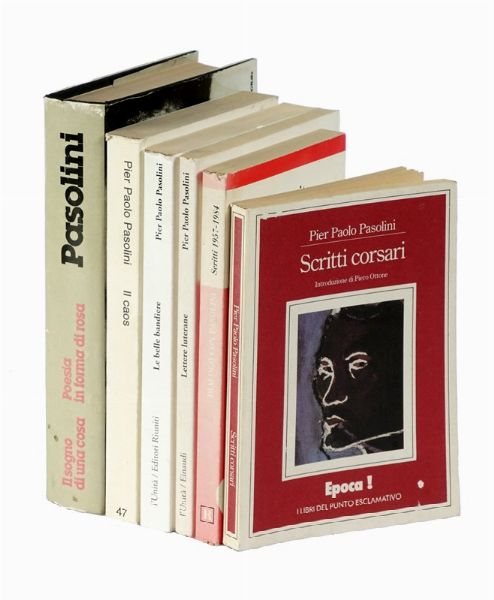 Pier Paolo Pasolini : Lotto di 6 opere di e su Pier Paolo Pasolini.  - Asta Libri a stampa dal XVI al XX secolo | ASTA A TEMPO - PARTE II  - Associazione Nazionale - Case d'Asta italiane