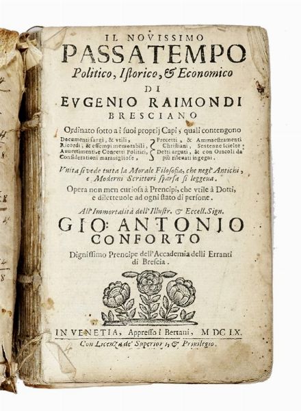 EUGENIO RAIMONDI : Il novissimo passatempo politico, istorico, & economico...  - Asta Libri a stampa dal XVI al XX secolo | ASTA A TEMPO - PARTE II  - Associazione Nazionale - Case d'Asta italiane