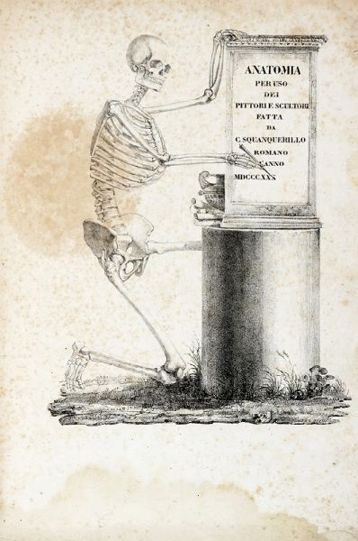 CONSTANTINO SQUANQUERILLO : Anatomia per uso dei pittori e scultori.  - Asta Libri a stampa dal XVI al XX secolo | ASTA A TEMPO - PARTE II  - Associazione Nazionale - Case d'Asta italiane