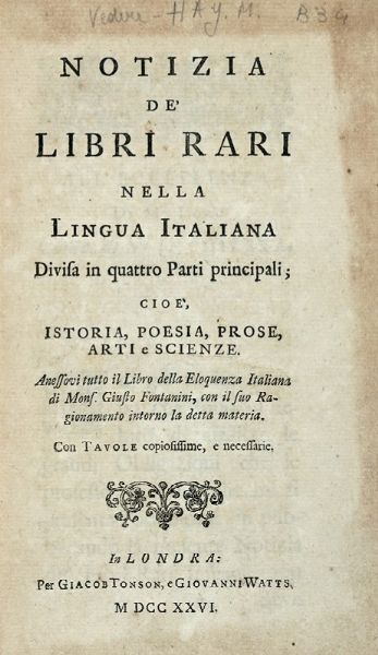 Lotto composto di 6 opere di bibliografia.  - Asta Libri a stampa dal XVI al XX secolo | ASTA A TEMPO - PARTE II  - Associazione Nazionale - Case d'Asta italiane