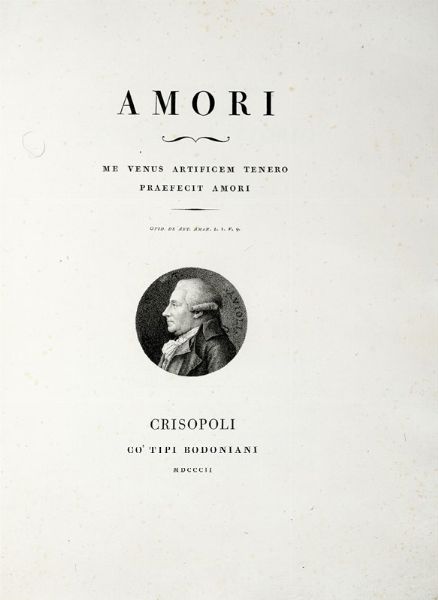 Lotto composto di 3 opere impresse da Bodoni nel XIX secolo.  - Asta Libri a stampa dal XVI al XX secolo | ASTA A TEMPO - PARTE II  - Associazione Nazionale - Case d'Asta italiane