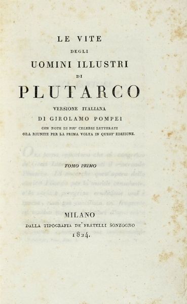 Lotto composto di 23 opere del XIX secolo, principalmente di letteratura italiana.  - Asta Libri a stampa dal XVI al XX secolo | ASTA A TEMPO - PARTE II  - Associazione Nazionale - Case d'Asta italiane