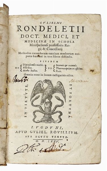 Lotto composto di 3 opere di medicina del XVI secolo.  - Asta Libri a stampa dal XVI al XX secolo | ASTA A TEMPO - PARTE II  - Associazione Nazionale - Case d'Asta italiane